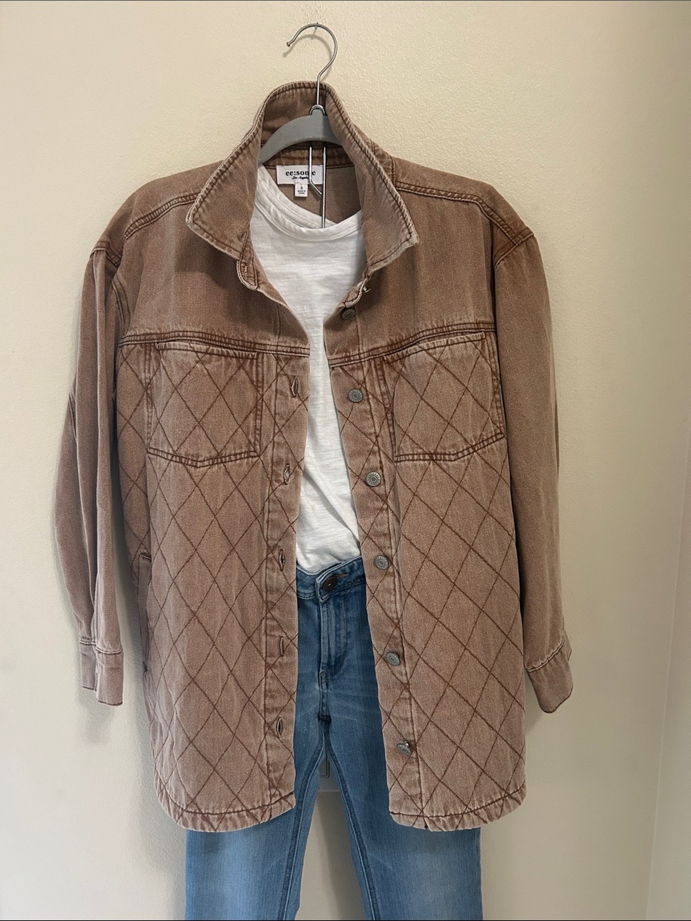 Eesome Los Angeles Quilted Rust burnout Shacket
